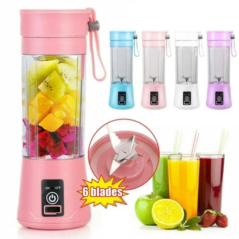 USB Portable Juicer Blender 380ml | 6 Blade Mini Fruit Blender My Store