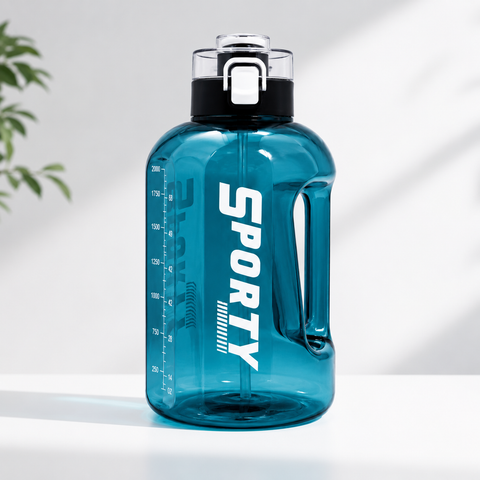 Happy Sporty 2000ML Water Bottle – Motivational 2L Bottle with Time Marker My Store