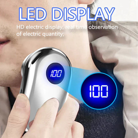 Electric device with LED display being held by a person, showing digital numbers.