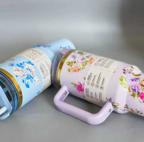Stainless Steel Flower Design Vacuum Insulated Tumbler My Store