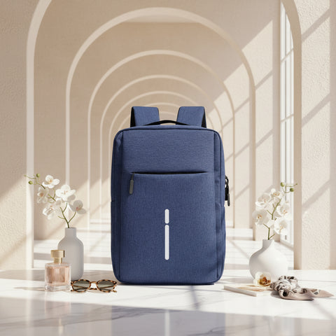 Navy Blue bag pack with white strip